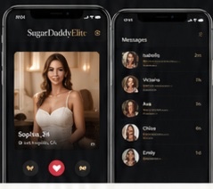SugarDaddyElite mobile app preview screens